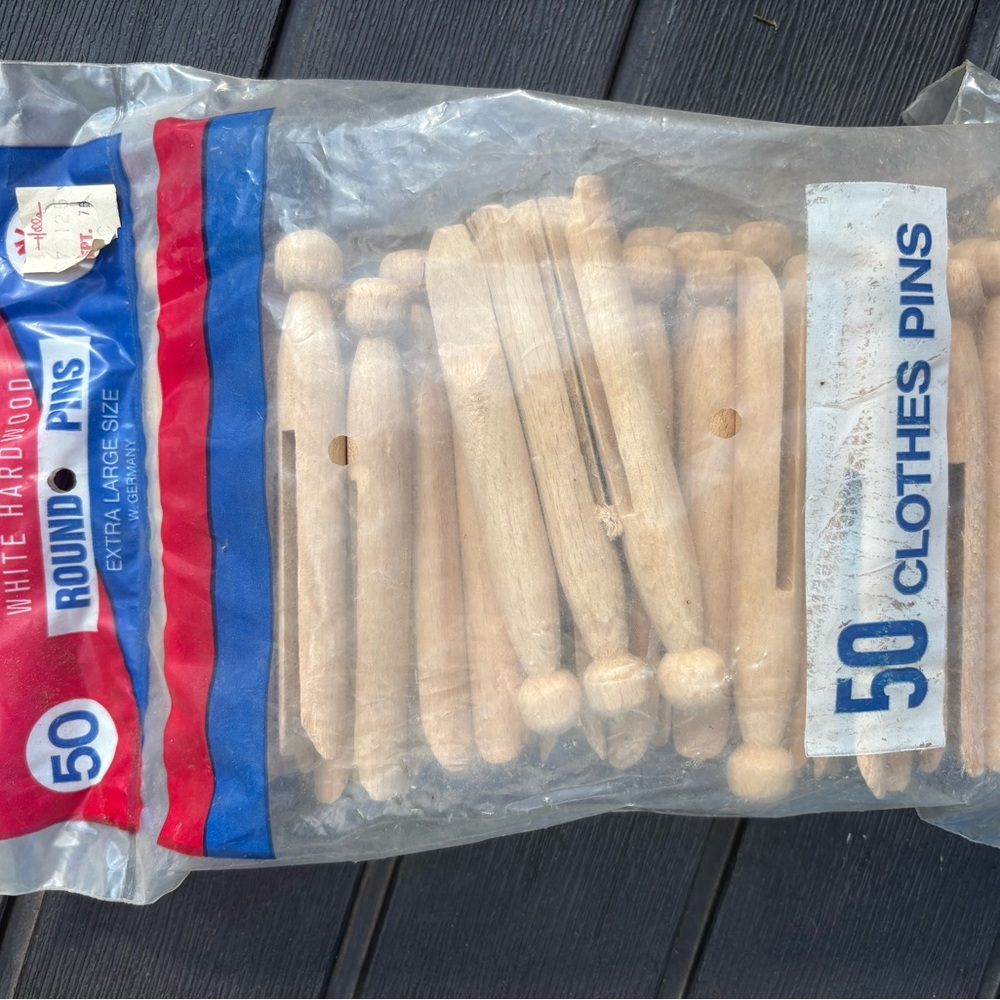 Wooden Clothes Pins SEALED Pack of 50